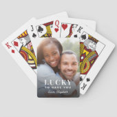 Geluk om jou aangepaste foto-speelkaarten te hebbe pokerkaarten (Achterkant)