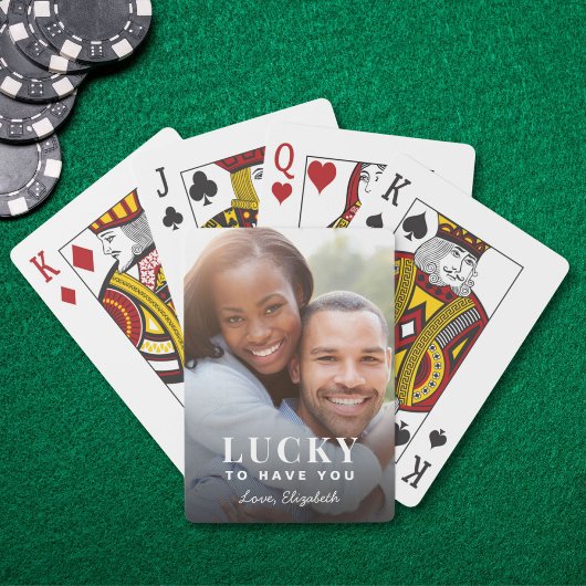 Geluk om jou aangepaste foto-speelkaarten te hebbe pokerkaarten