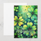 Geluk op St. Patrick's Day - Waterverf Shamrocks � (Voorkant / Achterkant)