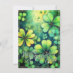 Geluk op St. Patrick's Day - Waterverf Shamrocks �