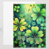 Geluk op St. Patrick's Day - Waterverf Shamrocks � (Voorkant / Achterkant)