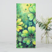 Geluk op St. Patrick's Day - Waterverf Shamrocks � (Staand voorkant)