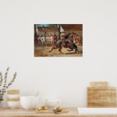 Geluk - Paard Dravend Poster (Keuken)