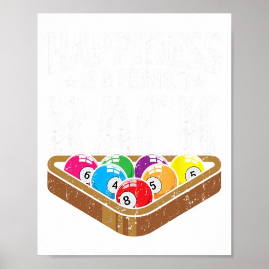 Geluk Perfect Rack Funny Pool Player Biljart Poster (Voorkant)