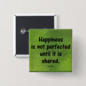 Geluk perfect vierkante button 5,1 cm (Voorkant /achterkant)