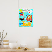 Geluk poster met clown en ballonnen (Keuken)