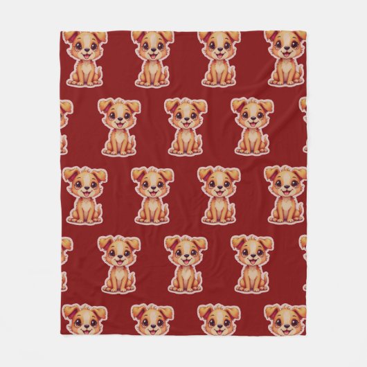 Geluk puppy fleece deken (Voorkant)