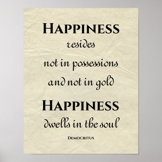 Geluk put in het Soul Inspirerend Citaat Poster (Voorkant)