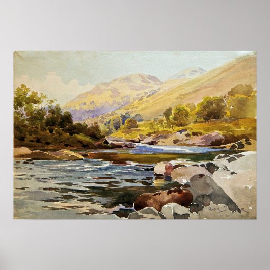Geluk - Rivierlandschap Poster (Voorkant)