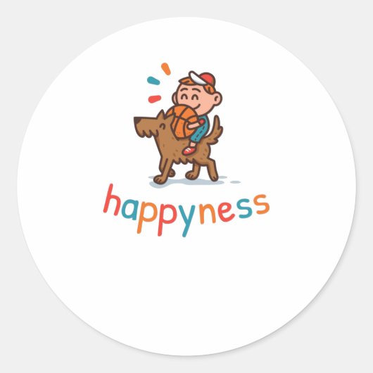 Geluk Ronde Sticker (Voorkant)