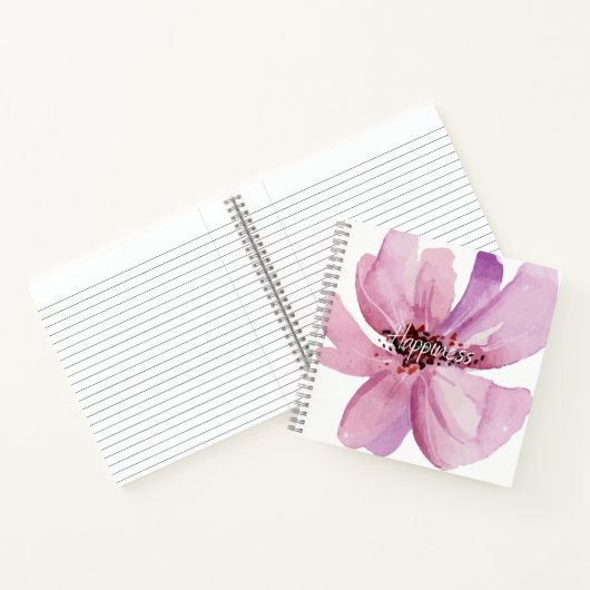 Geluk schattige leuke florale waterverf voor haar notitieboek (Binnen)