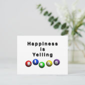 Geluk schreeuwt BINGO Briefkaart (Staand voorkant)