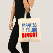 Geluk schreeuwt Bingo Funny Canvas tas (Voorkant (product))
