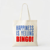 Geluk schreeuwt Bingo Funny Canvas tas (Voorkant)