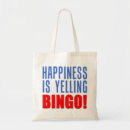 Geluk schreeuwt Bingo Funny Canvas tas (Voorkant)