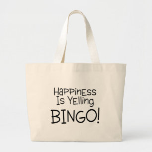 Geluk schreeuwt bingo grote tote bag