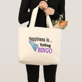 Geluk schreeuwt BINGO Grote Tote Bag (Voorkant (product))