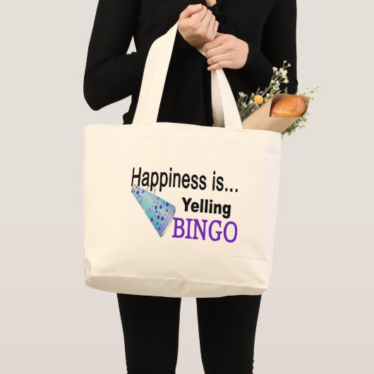 Geluk schreeuwt BINGO Grote Tote Bag (Voorkant (product))