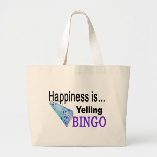 Geluk schreeuwt BINGO Grote Tote Bag