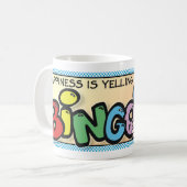 Geluk schreeuwt BINGO! Koffiemok (Voorkant links)