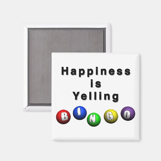 Geluk schreeuwt BINGO Magneet (Voorkant / Achterkant)