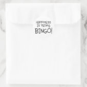 Geluk schreeuwt bingo ronde sticker (Tas)