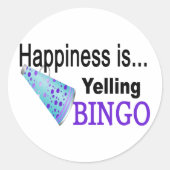 Geluk schreeuwt BINGO Ronde Sticker (Voorkant)