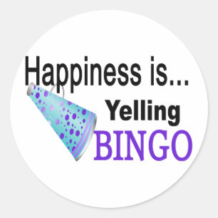 Geluk schreeuwt BINGO Ronde Sticker