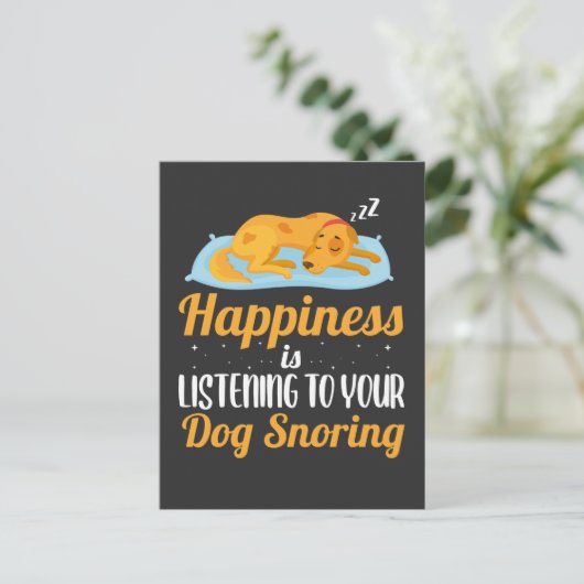 Geluk Snoring Dog Love Pet Owner Briefkaart (Staand voorkant)