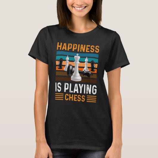 Geluk speelt Chess Checkmate Table T-shirt (Voorkant)