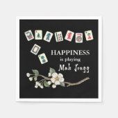 Geluk speelt Mah Jong Black Servet (Voorkant)