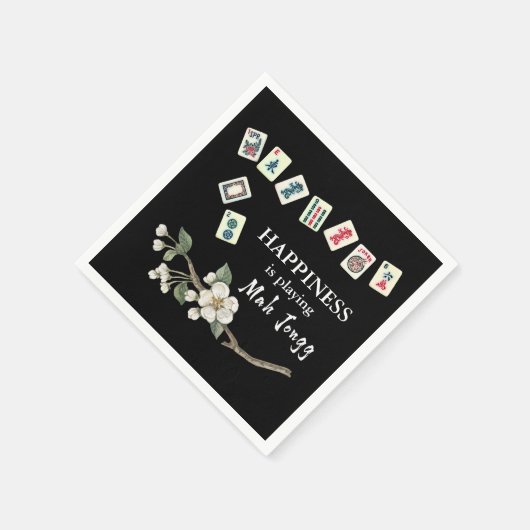 Geluk speelt Mah Jong Black Servet (Hoek)