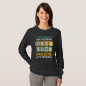 Geluk speelt mahjong Chinees mahjong T-shirt (Voorkant volledig)