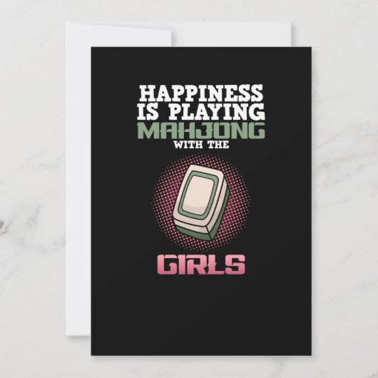 Geluk speelt Mahjong Game Player Games Kaart (Voorkant)