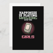 Geluk speelt Mahjong Game Player Games Kaart (Voorkant / Achterkant)