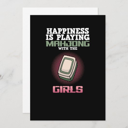 Geluk speelt Mahjong Game Player Games Kaart (Voorkant / Achterkant)