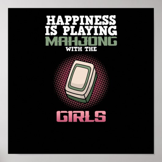 Geluk speelt Mahjong Game Player Games Poster (Voorkant)