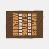 Geluk speelt Mahjong Mahjong Party Fleece Deken (Voorkant (Horizontaal))