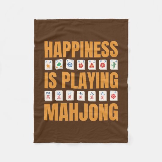 Geluk speelt Mahjong Mahjong Party Fleece Deken (Voorkant)
