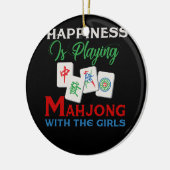 Geluk speelt Mahjong met de meisjes Keramisch Ornament (Links)