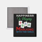 Geluk speelt Mahjong met de meisjes Magneet (Voorkant / Achterkant)