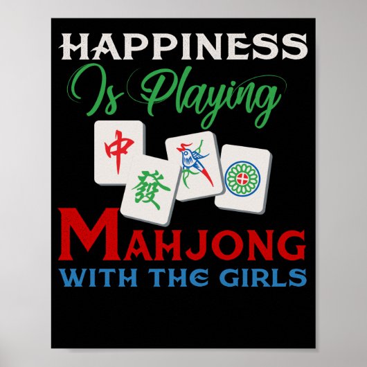 Geluk speelt Mahjong met de meisjes Poster (Voorkant)