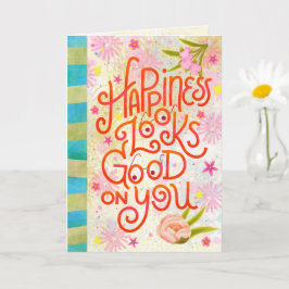 Geluk staat je goed – Whimsical Lettering Kaart
