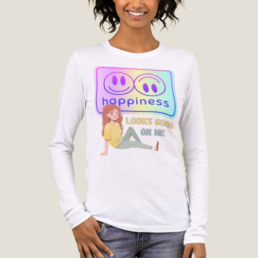 Geluk staat me goed Tri-Blend shirt (Voorkant volledig)