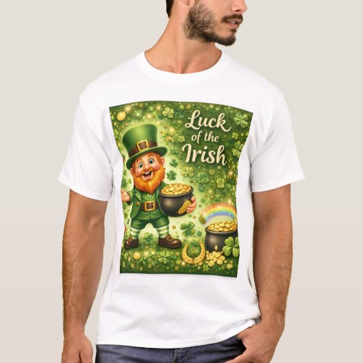Geluk van de Ieren-Mannenoverhemd  T-shirt (Voorkant)