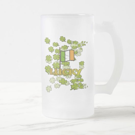 Geluk van de Ieren Matglas Bierpul (Rechts)