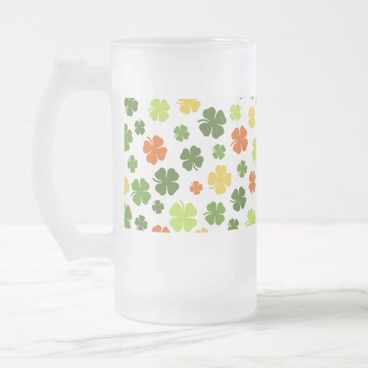 GELUK VAN DE IEREN OM U Shamrocks St Patricks Fun Matglas Bierpul (Links)