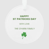 Geluk Van De Ieren St. Patrick's Day Ornament (achterkant)