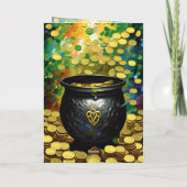 Geluk van de Ieren St. Patrick's Day Pot met Goud Kaart (Achterkant)
