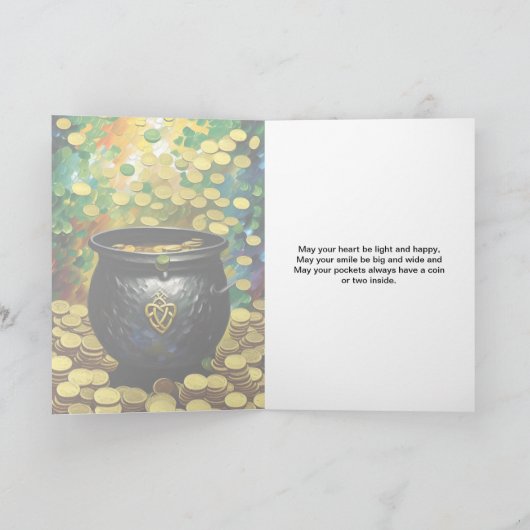 Geluk van de Ieren St. Patrick's Day Pot met Goud Kaart (Binnen)